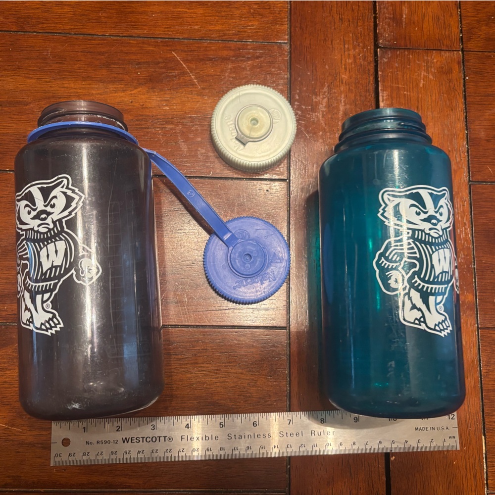 2 Wisconsin Badgers Nalgene Water Bottles
